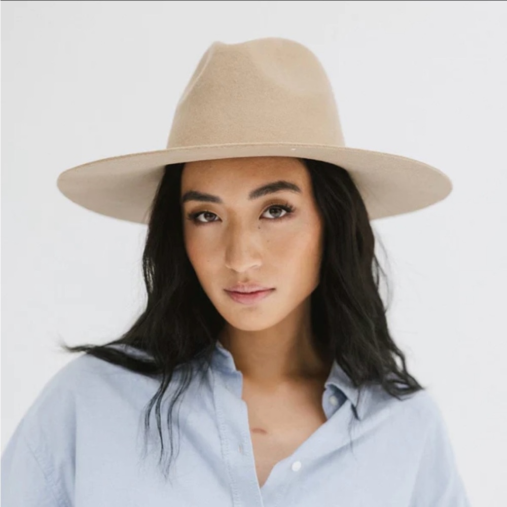 Gigi Pip Emma Wide Brim Fedora Tan with band